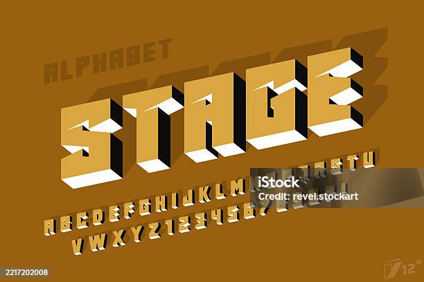 Dynamic Letters Walkthrough Dynamic Alphabet Design Typeface Letters And Numbers Stock Illustration ...