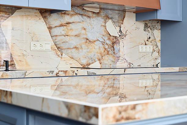 istock Discover the Elegant Marble Kitchen Countertop and Backsplash Design that elevates any space 2217203349