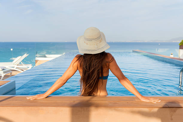 istock Young woman spending time at the swimming pool 2217208886