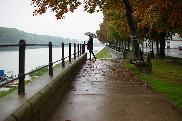 istock Woman with umbrella in the rain 2217211996