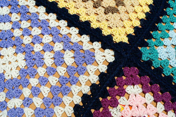 istock Colorful Crochet Granny Square Blanket Pattern 2217215395