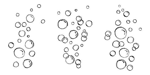 istock Set of soap or water bubbles drawing by chalk or charcoal. Foam pastel handdrawn elements. Vector wax pen line bubbles of fizzy drink like children written. Champagne doodle gas balloons 2217216239