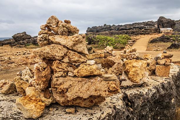 Desolate Beauty Near La Santa – A cracked lava field stretches toward Lanzarote’s coast, where stubborn drought-resistant plants cling to life between volcanic boulders. The surreal, Mars-like terrain contrasts with the distant blue Atlantic, embodying the island’s raw, minimalist allure.