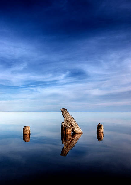 Tranquil Reflections on a Calm Blue Lake