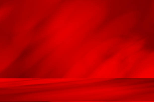 istock Studio style background wall decoration presentation uses white and red tones. with shadows cast from a nearby window, concept creating a decorative 2217231820