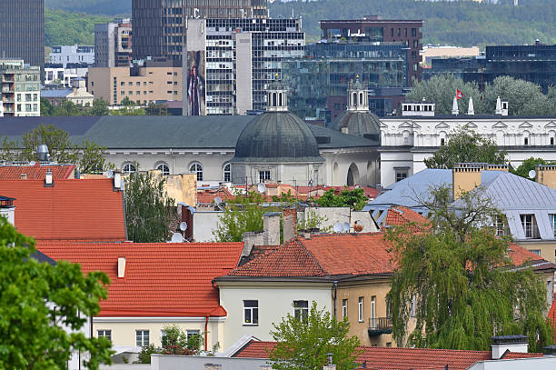 Lithuania, Vilnius, May 22, 2025: Old and new modern architecture of Vilnius, the capital and largest city of Lithuania