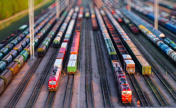 istock Railway juncion from above tilt shift photo 2217236085