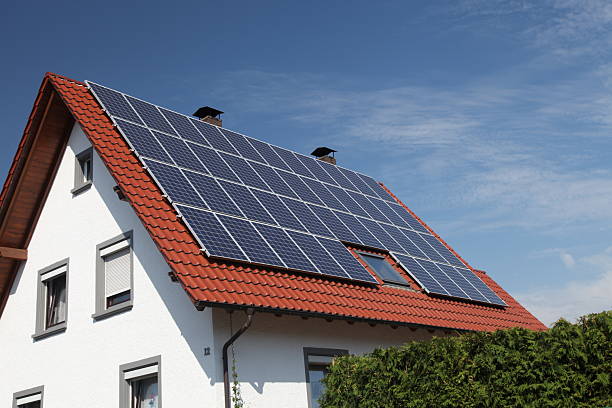 istock Solar panels on house roof renewable energy 2217236843