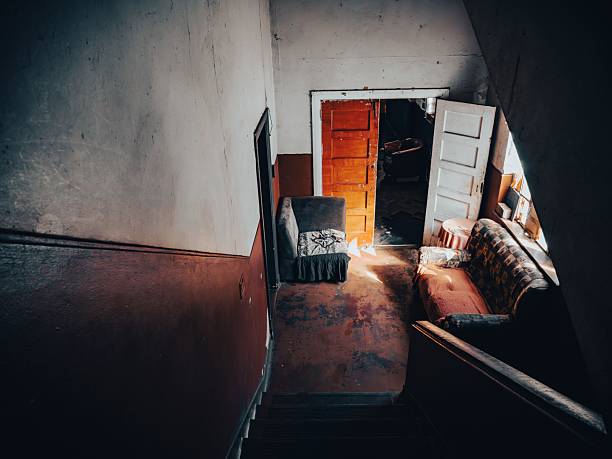 Empty dilapidated room in an abandoned building - hdr