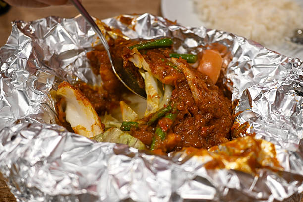 A delicious Thai-style tin foil braised pork ribs