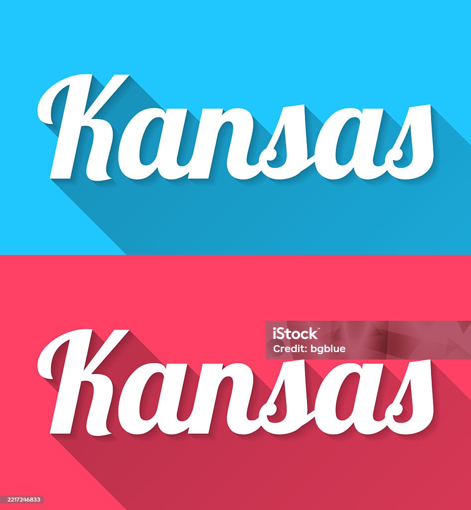 Kansas - Thiết kế phẳng với bóng dài trên nền xanh và đỏ - Trả phí Bản quyền Một lần Biểu ngữ - Ký hiệu vectơ sẵn có Kansas - Thiết kế phẳng với bóng dài trên nền xanh và đỏ - Trả phí Bản quyền Một lần Biểu ngữ - Ký hiệu vectơ sẵn có