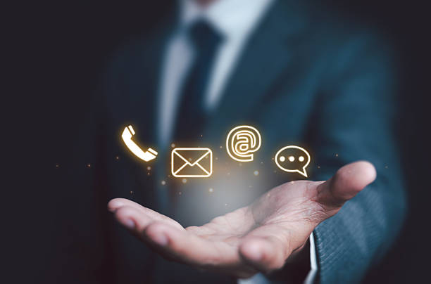 istock Our contact channels are telephone for business using digital technology, sending via email to connect, and computers a network to contact customers for good, fast and modern service. 2217250539