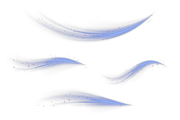 istock Cold air stream glows on transparent composition layer. Neon speed curves evoke futuristic energy effect.Fresh air overlay suits hygiene and cooling concepts.Magic swirl glows in high-speed rotation 2217253945