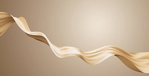 istock Gold luxury fabric on brown background 3D render 2217256410