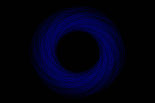 circles made of blue lines on a black background. A geometric abstraction ideal for tech-style design, futuristic project