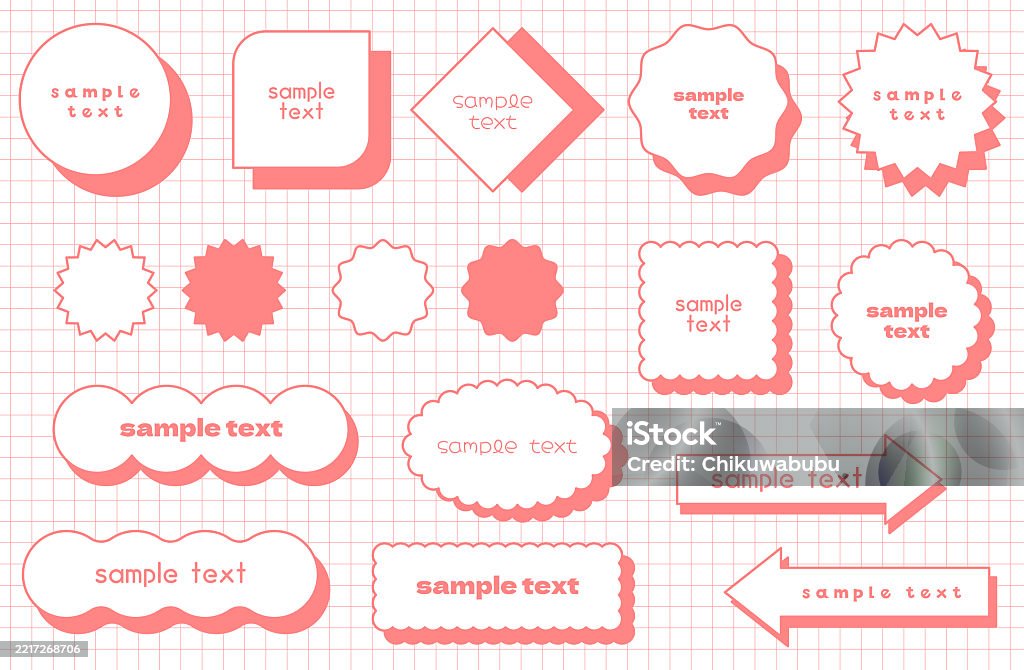 Pop Text Frame Pop Frame Vector Illustration Set Pink Decoration Frame Stock ...