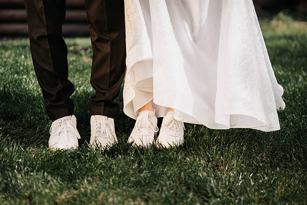 istock The bride and groom's feet 2217275155