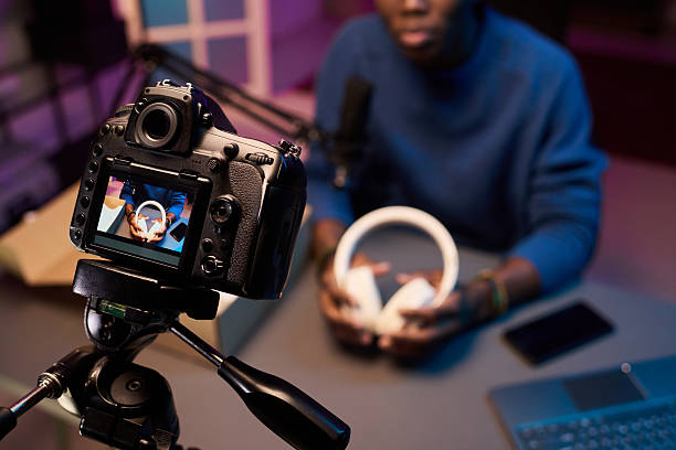 istock Recording Podcast with Professional Audio Headphones 2217281008