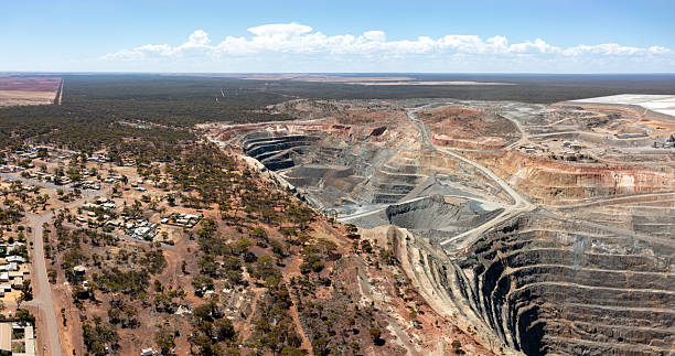 istock Aerial View from the large Gold mine and small town Marvel Loch 2217285451