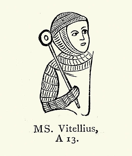 Military, History of weapons, Knight in chain mail holding War mace and masuel, a blunt weapon, a type of club or virge that uses a heavy head on the end of a handle to deliver powerful strikes, Temp Edward I
