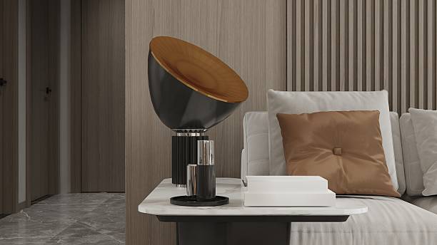 istock Stylish Living Space: Comfortable Seating and Dining on a Polished Marble Floor 2217293049