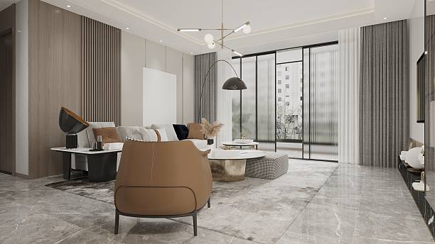 istock Stylish Modern Living: Comfortable Seating and Contemporary Design Elements 2217293064