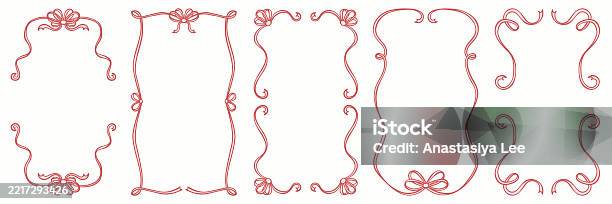 Hand Drawn Doodle Frame Set Rectangular Oval Shape Vintage Borders With ...