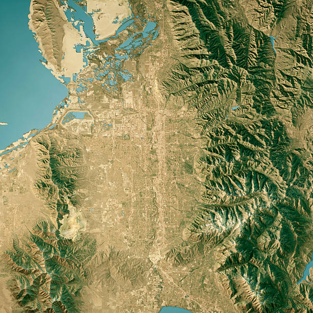 istock Salt Lake County UT Satellite Topographic Map 3D Render True Color 2217295782