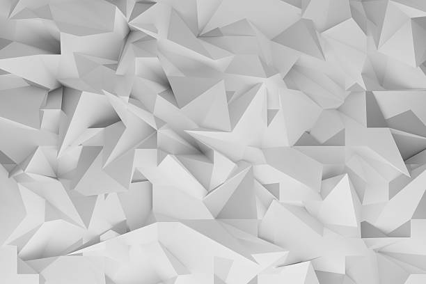 istock Dynamic 3D abstract geometric background featuring white and gray polygonal shapes. 3D rendering. Pattern in modern tech design for website headers, or creative presentations. 2217298128