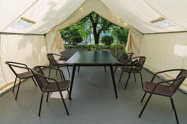 istock Camping tent in the urban oasis 2217298620
