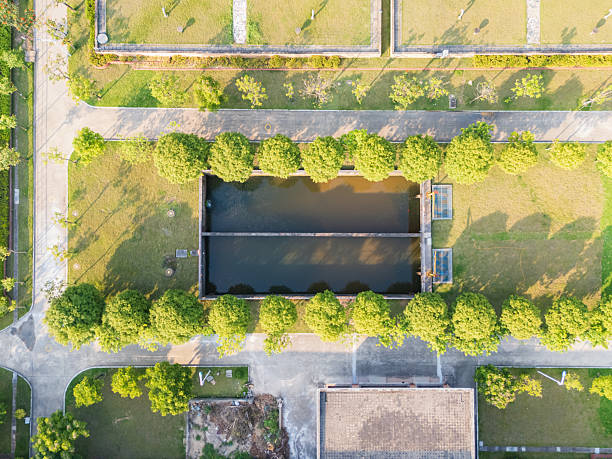 istock Sewage treatment pool and greening 2217307692