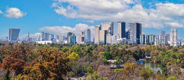Skyline in Mexico City, view from the Chapultepec Castle