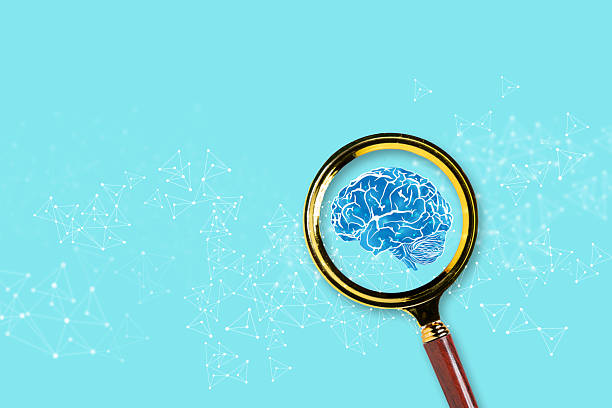 istock Magnifying Glass Focusing on Human Brain with Neural Network on Blue Background, Artificial Intelligence Concept 2217312188