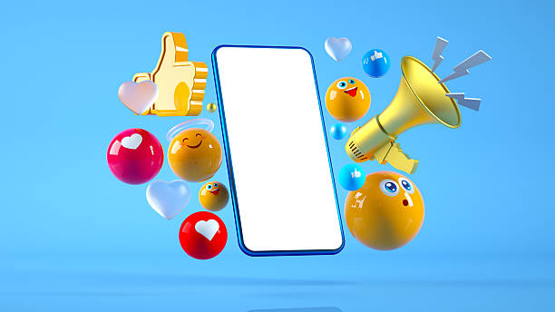 istock Social Media Mobile Mockup Icons 2217315488