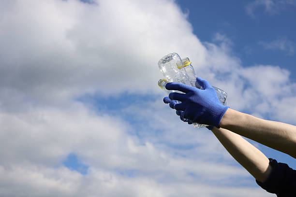 bottles are reused for waste, isolated on a white background