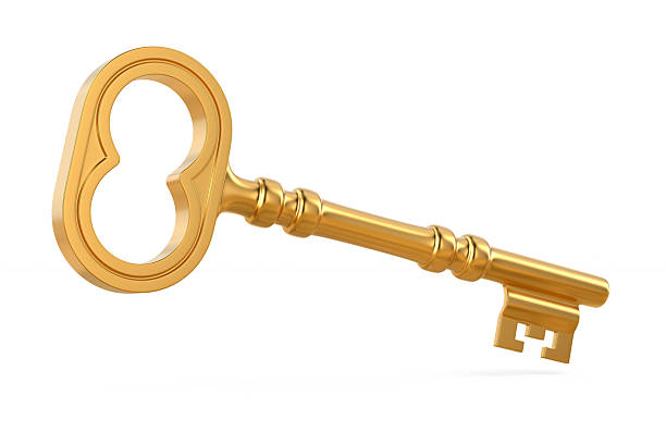 istock Golden key on white background. isolated 3d illustration 2217316404