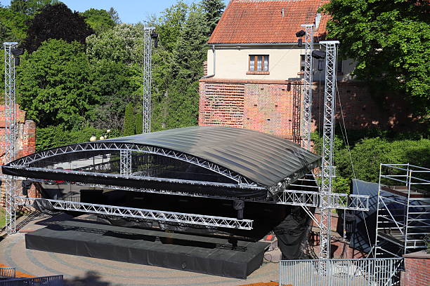 istock Metal structure covered with a black roof 2217318338