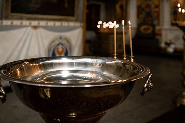 Copper communion cover in a church