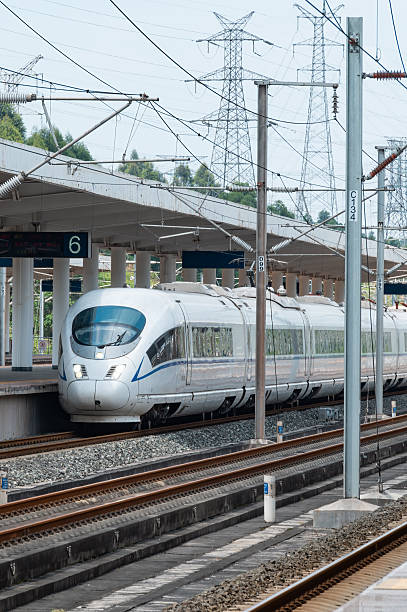 istock Train on railway station in China 2217321610