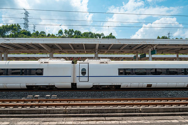 istock Train on railway station in China 2217321620