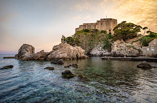 Rocky coastline outside old town Dubrovnik