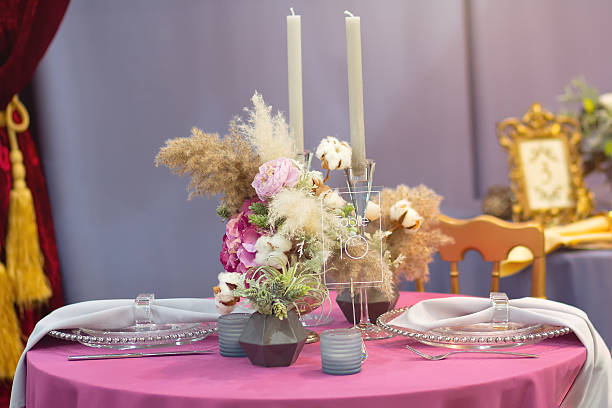 istock Beautiful elegant table setting in the restaurant 2217328275