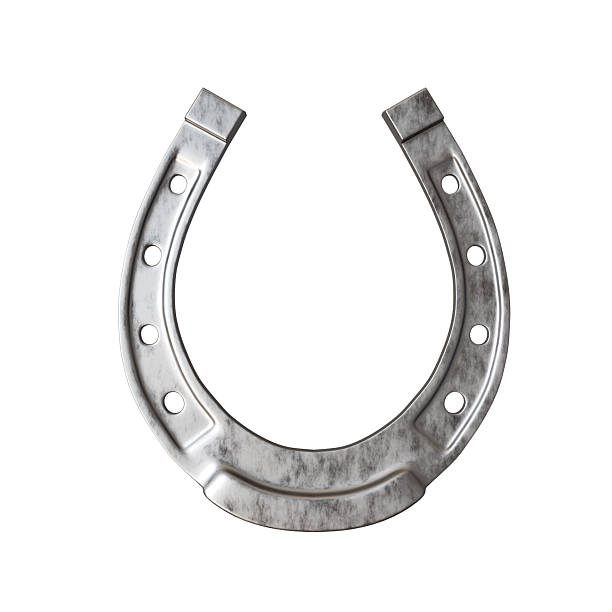 istock Metal horseshoe isolated on white background 2217331986