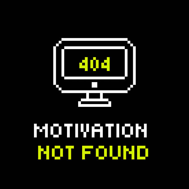 istock Pixel Art Sticker. 404 Motivation Not Found Caption with Retro Monitor. Funny Y2K Pixel Computer Error Design. Digital Lazy Mood Illustration for Tech Lovers. Futuristic style, T shirt, social media 2217340565