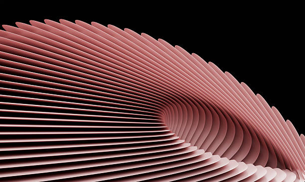 istock Abstract Curved Layered Design in Soft Rose Tones on Black Background 2217341850
