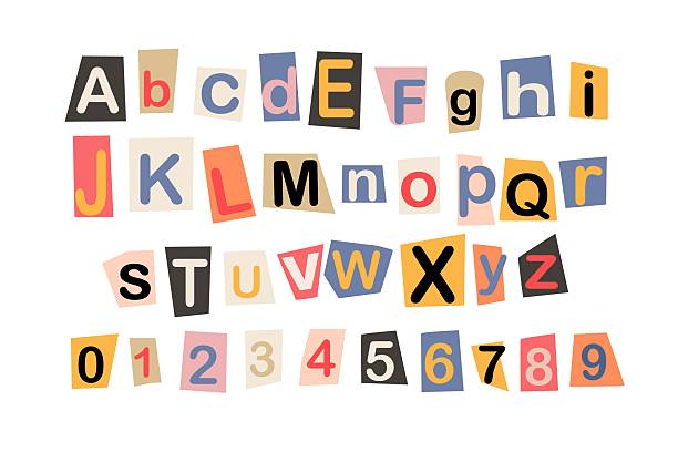 istock Colorful ransom note style alphabet and numbers cut from paper pieces isolated 2217344610