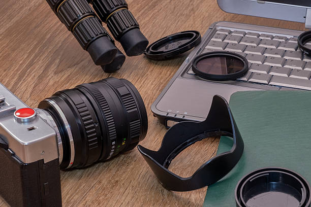 istock Photography Gear on a Wooden Surface 2217346413