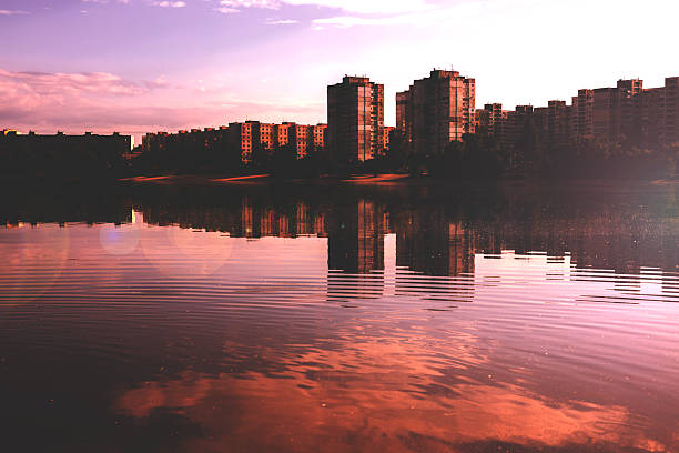 Beautiful sunset on the river