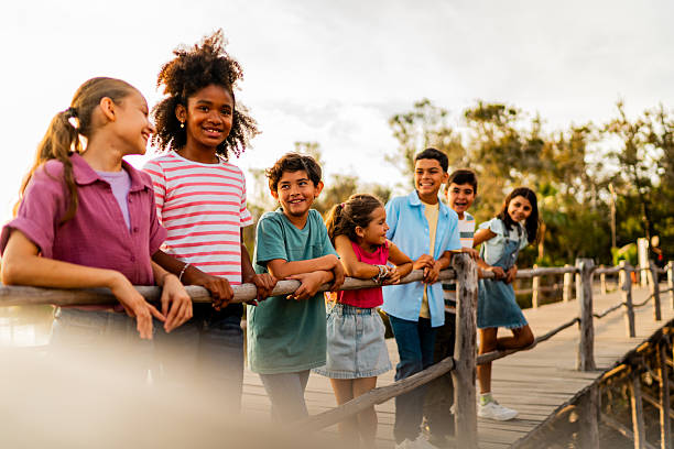 istock Kids talking on a zoo 2217349555
