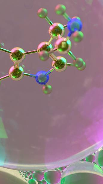 istock 3D abstract render of serotonin molecule zoomed at atomic level inside translucent bubbles, used as scientific art background representing neurochemistry, emotion, and mental health concept 2217350770